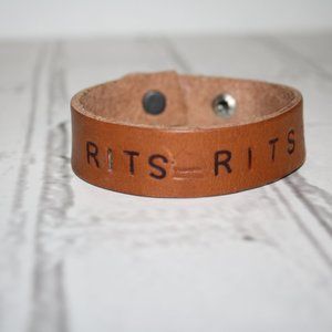 Brown leather RITS RITS Snap bracelet 7-8"